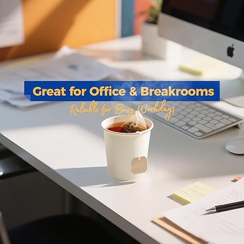 Miniatura 5 de Fit Meal Prep Paquete de 500 tazas de café de papel desechables de 6 onzas, tazas blancas calientes de primera calidad para bebidas calientesfrías,