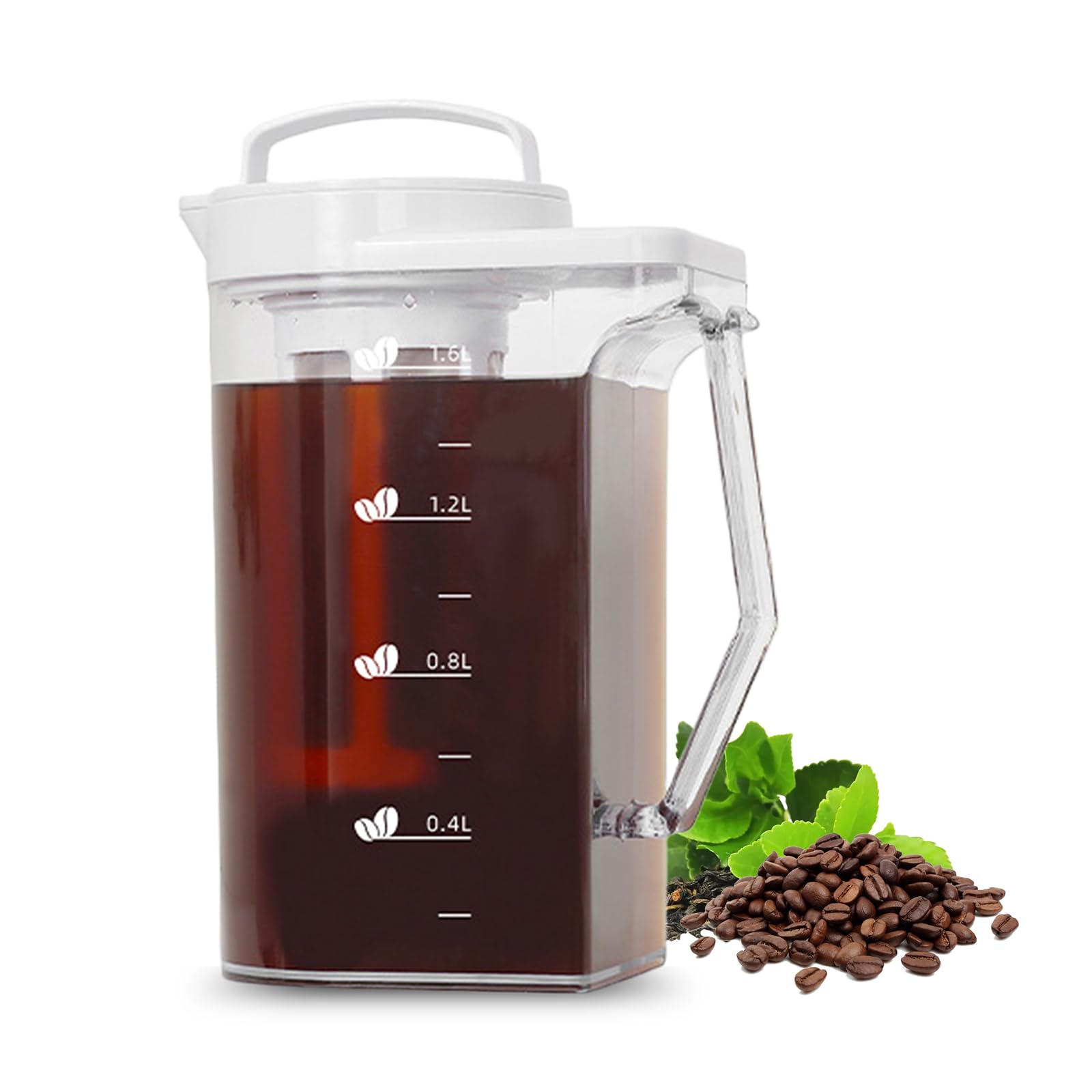 Ideal Swan Cafetière à infusion à froid 1,6 L avec filtre à maille fine, grande capacité