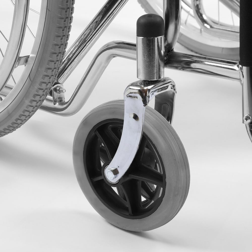 BestAlice - 2 Ruedas de Repuesto para Andador, Ruedas de 6 Pulgadas para Andador, Rueda Delantera Negra para Silla de Ruedas, Rueda Delantera de Poliuretano Universal, Andador Antideslizante