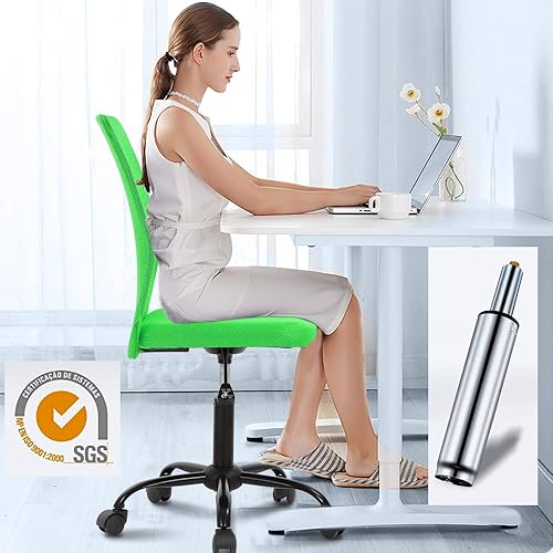 Miniatura 6 de Silla de escritorio ergonómica con respaldo medio, silla de oficina, para oficina en casa, silla de oficina moderna, sin apoya brazos, silla