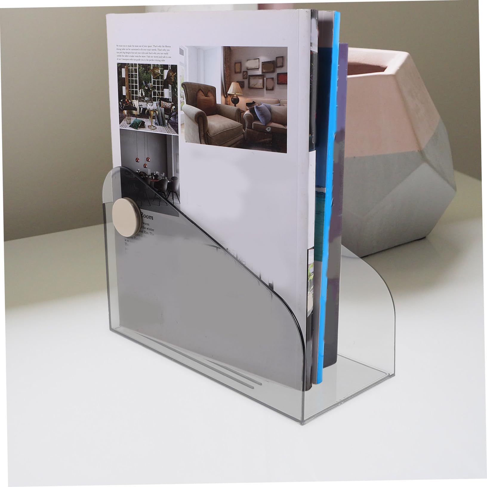 SHINEOFI 2pezzi Organizzatore Documenti Da Scrivania Pet e Scaffale Per Libri Trasparente Porta Documenti e File Per Ufficio e Studio Design Moderno e Funzionale Facile Da Usare e Riporre