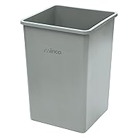 Vista 8 de Winco Cubo de basura de plástico cuadrado comercial, 23 galones, gris