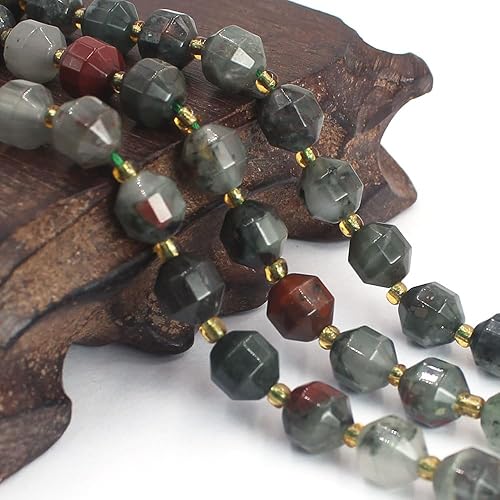 Miniatura 4 de Joyas de piedras preciosas variadas de bicono facetado natural de 0.315 pulgadas, hebra de cuentas sueltas de bricolaje de 15 pulgadas, piedra