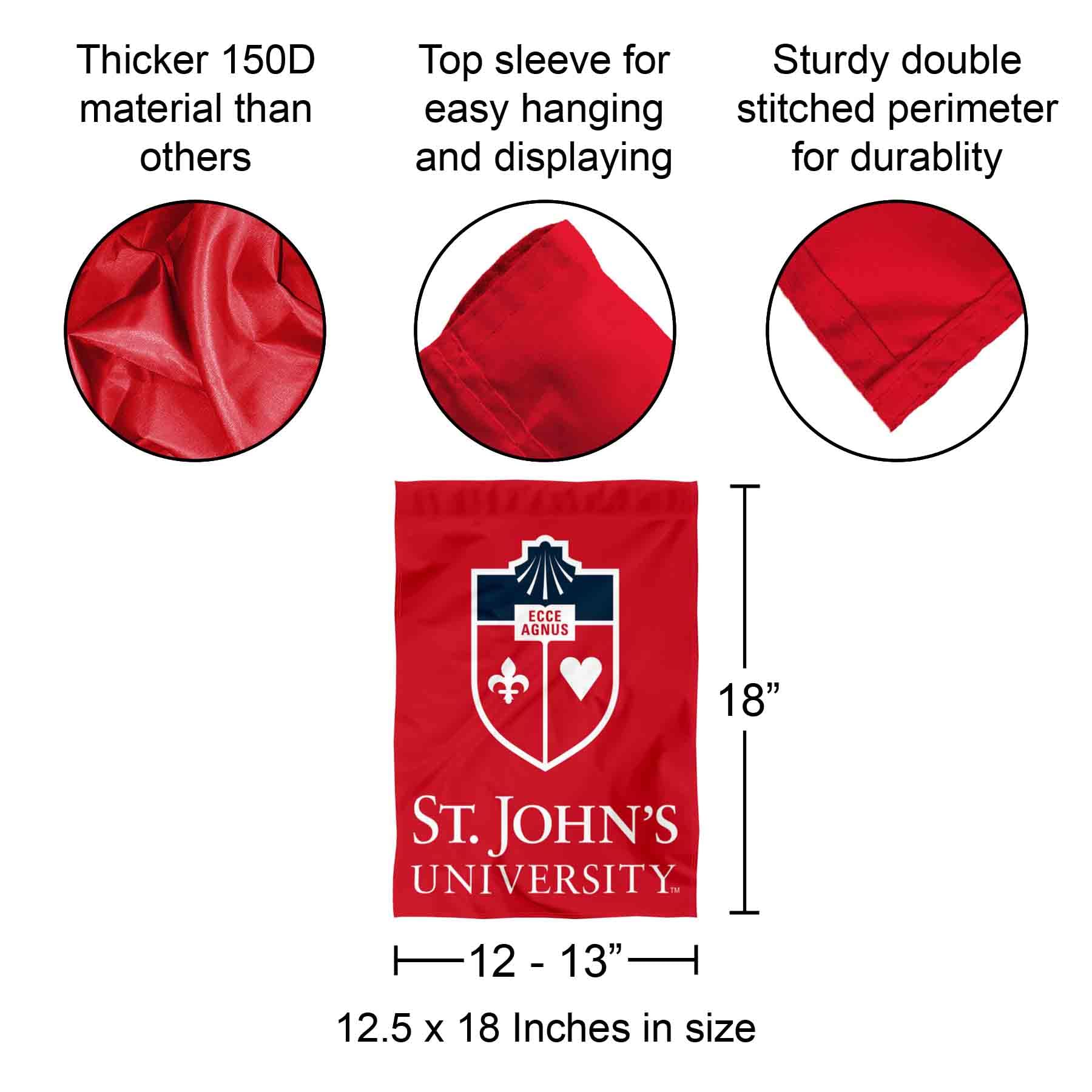 St. John's Red Storm Garden Flag - NCAA Officially Licensed, Double-Sided, 13x18 Inches, Polyester - View #7