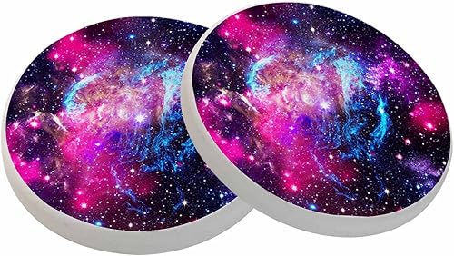 Milky Way - Juego de 2 posavasos absorbentes para bebidas, estrellas brillantes, nubes, coloridos regalos de inauguración de la casa, nuevo hogar