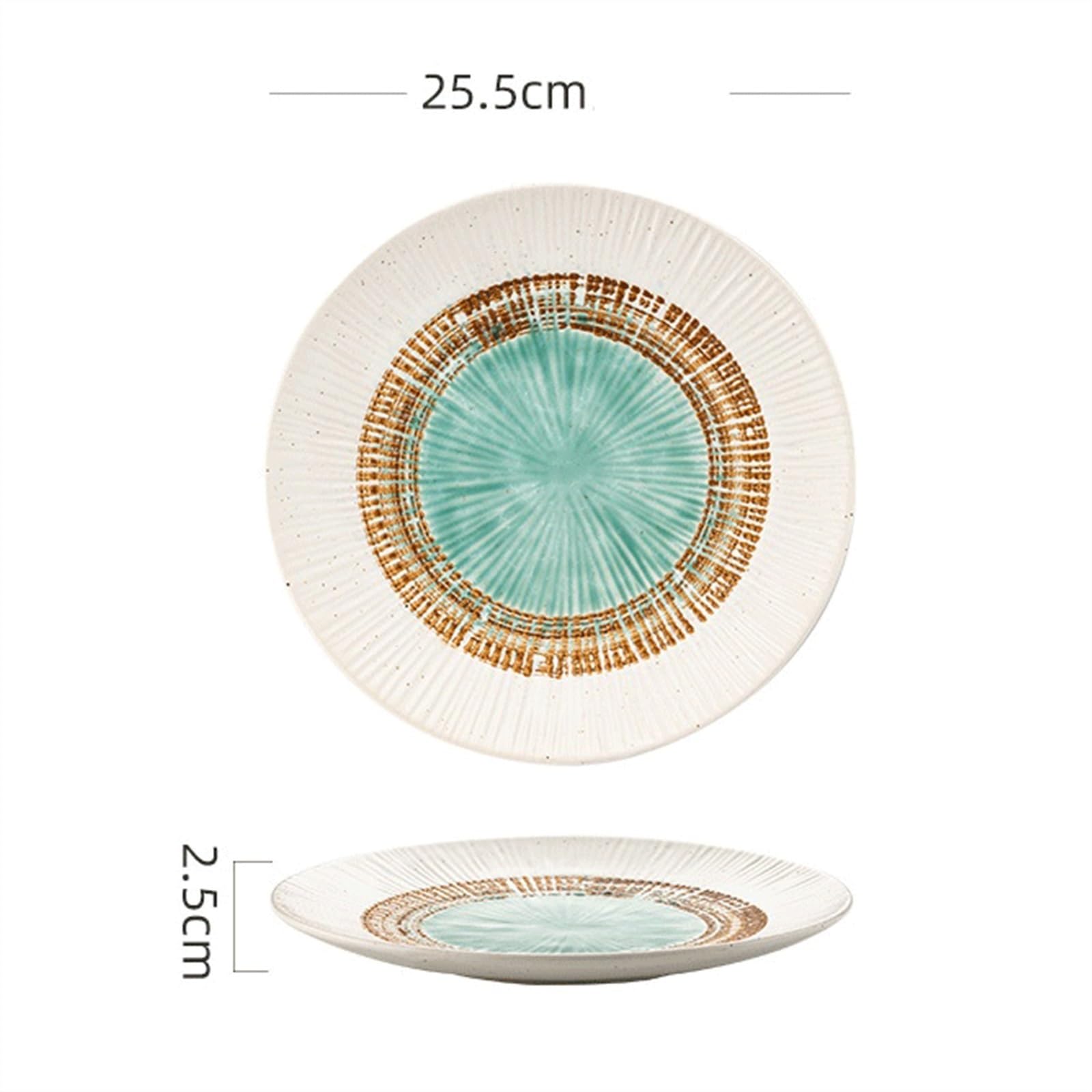 Talerze Deserowe Ceramiczny talerz do steków na owoce Dim Sum płytki biały obiadowy kreatywne talerze zachodnie zastawy stołowej Zastawa stołowa(25.5cm)