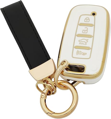 360 Degree Soft TPU Protector Key Fob Cover Case Compatible with 2010 2011 2012 2013 2014 2015 Hyundai Sonata Equus Turbo Elantra Kia Sorento Forte