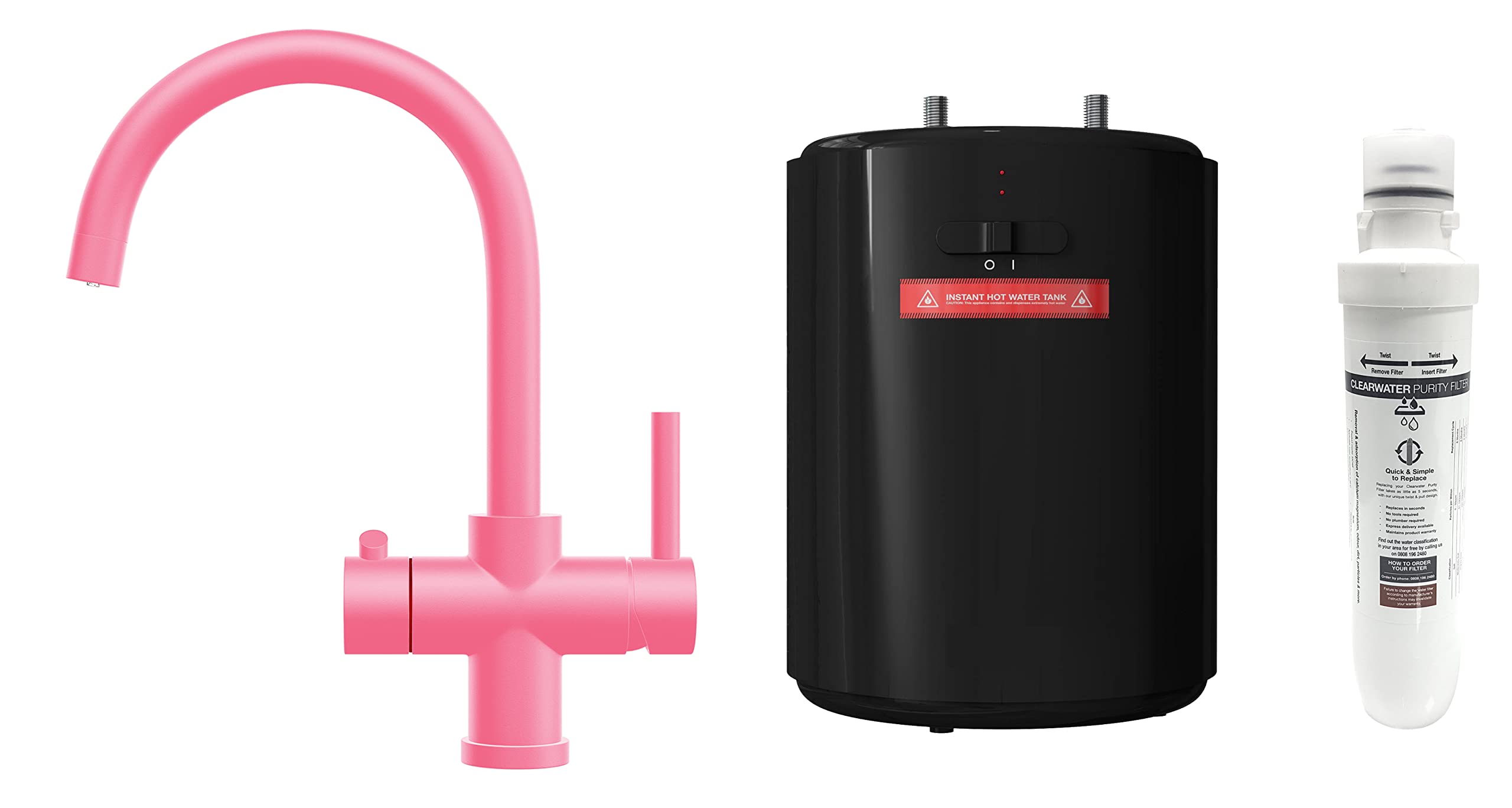 Fohen Furnas Satin Pink 3-in-1 Instant Boiling Water Tap : Amazon.co.uk:  DIY u0026 Tools