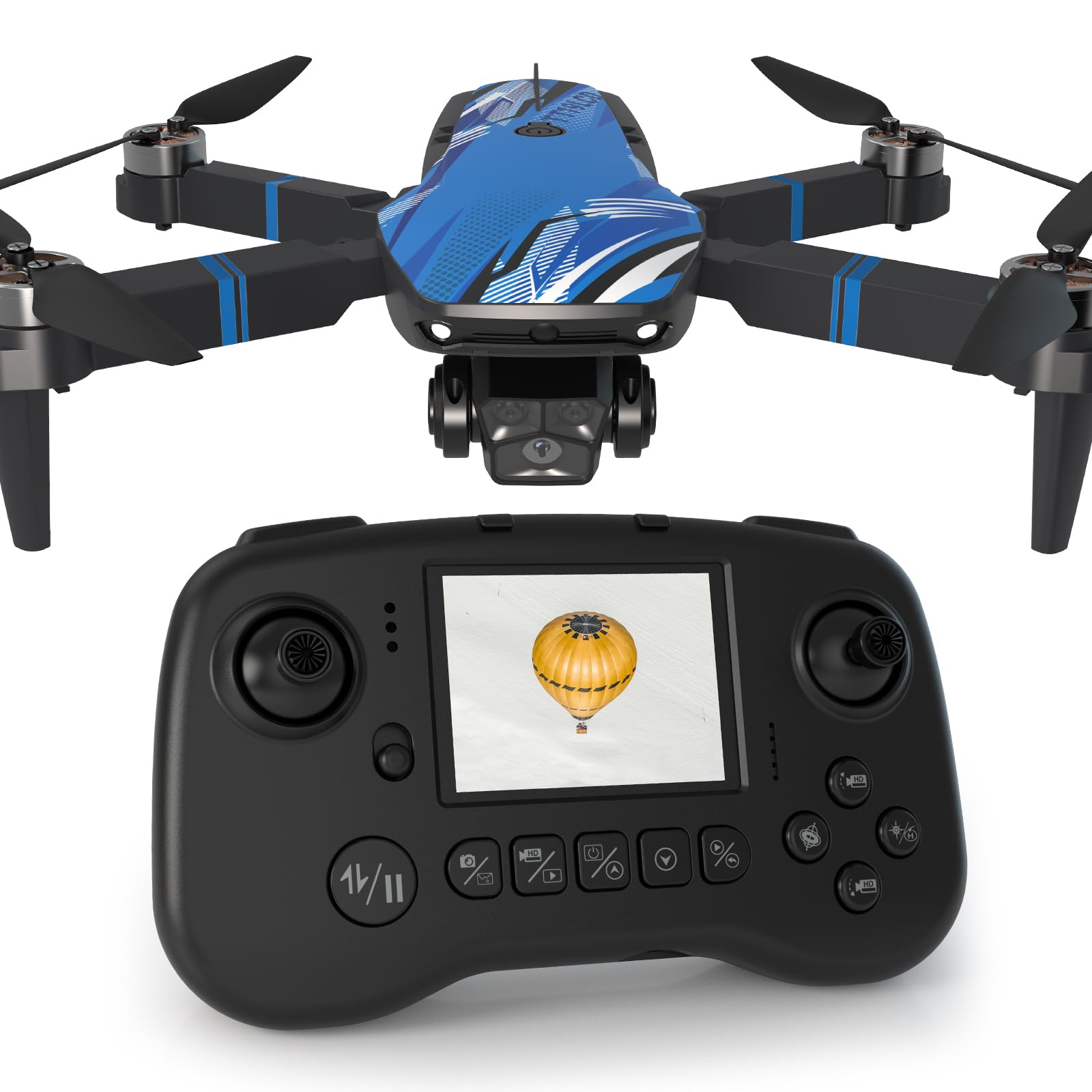 FPV Droni per Adulti Drone con Camera, Schermo LCD FPV Live Video, Motore Brushless, Sistema di Prevenzione Ostacoli a 270°, 3D Flips, Peso Inferiore a 250g, Supporta Schede SD fino a 32 GB Regalo