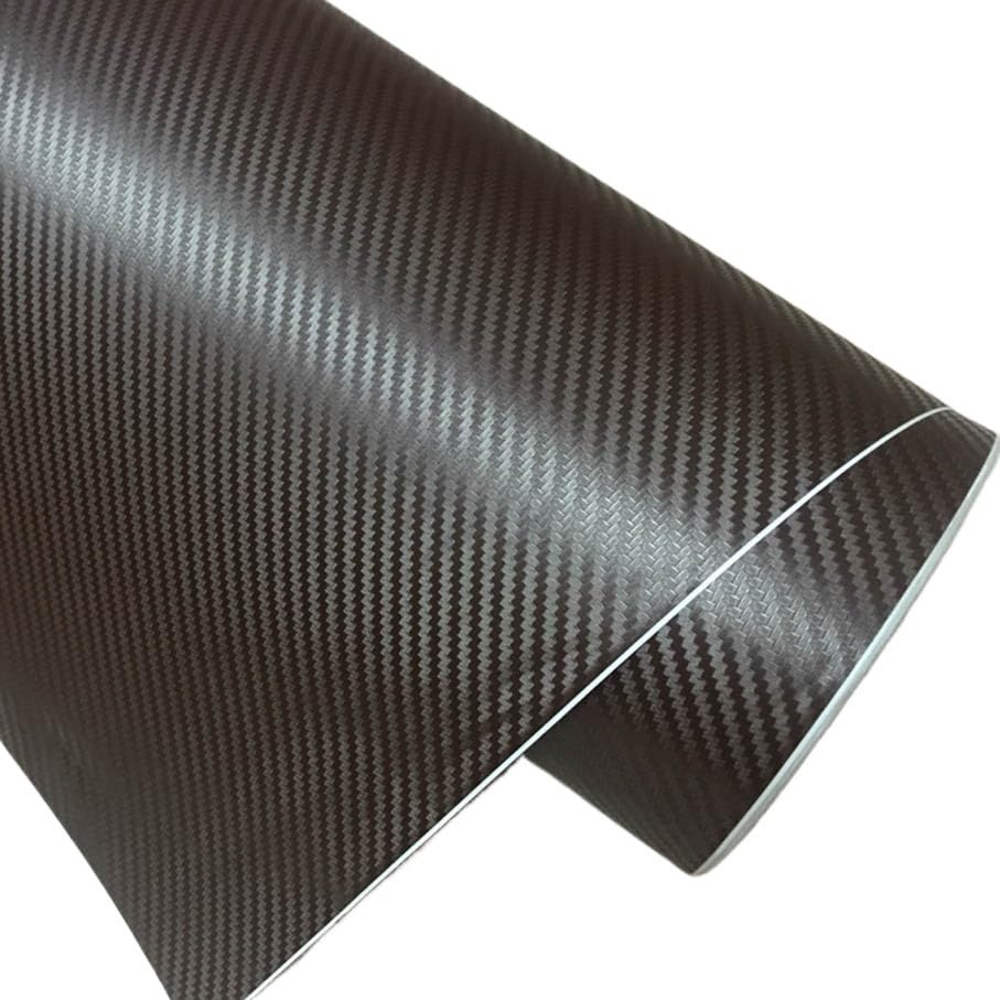 Listwy ochronne progów samochodowych, Oklejenie samochodu 30cm x 127cm 3D folia winylowa z włókna węglowego wielokolorowa naklejka w rolce do stylizacji Moto Auto(Black)