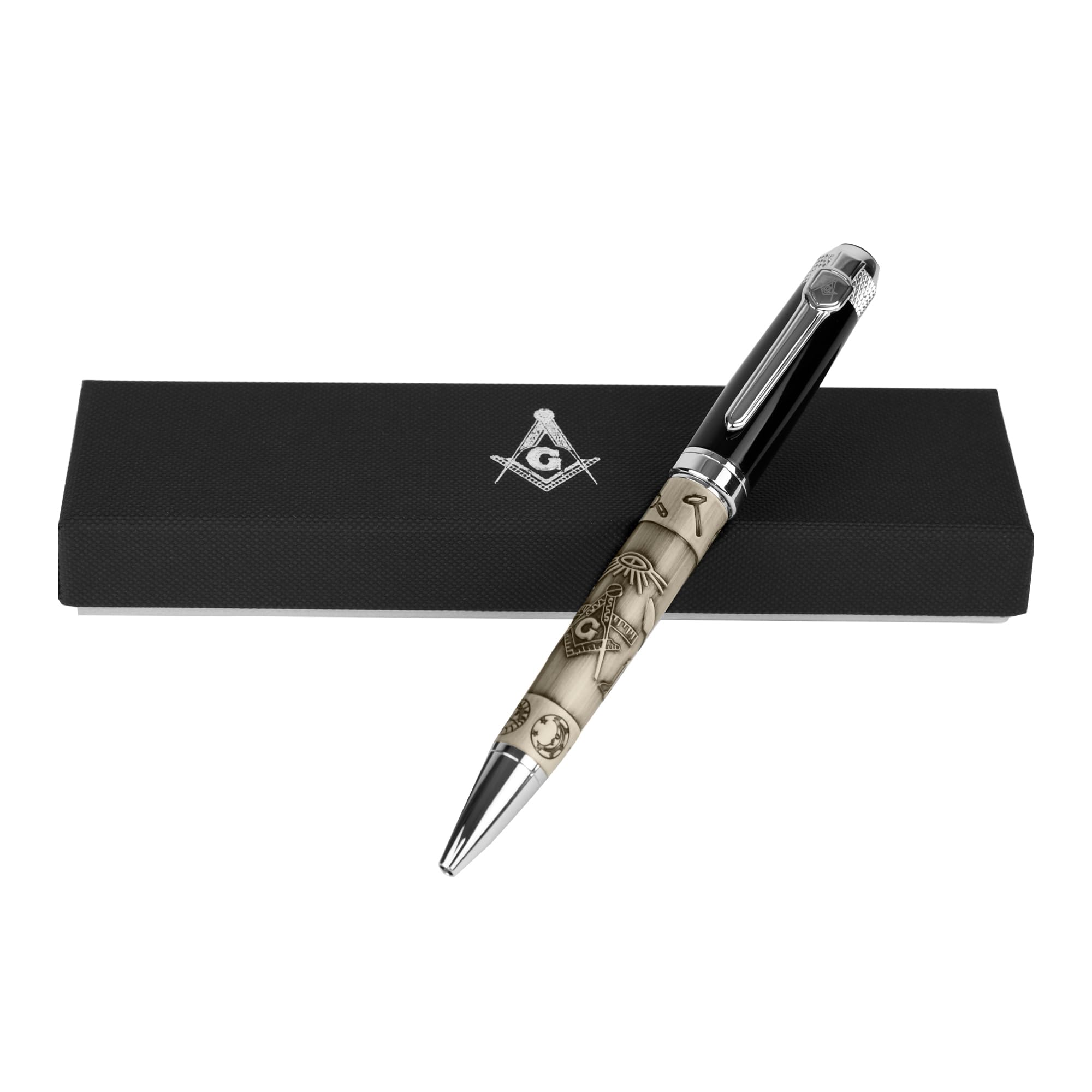 TreasureGurus Blue Lodge Masonic Quality Heavy Weight Ballpoint Pen Gift Set