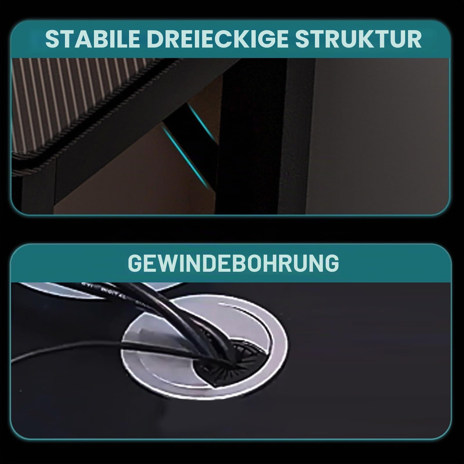 Schreibtisch L-Form Mit Regal - Gaming Tisch 120x60 Schwarz für Home-Office, Arbeiten, Studieren - Platzsparend