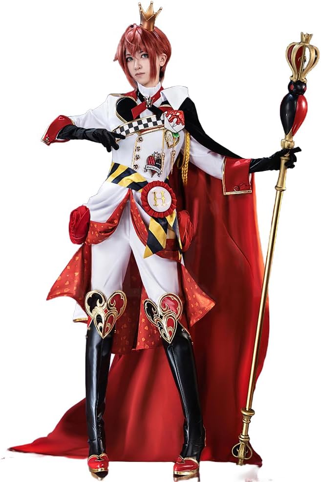 KIRA KIRA Movie Anime Red Uniform Black Robe Cosplay Outfits Doki-SR Red King Rosehearts Crown Halloween Costume