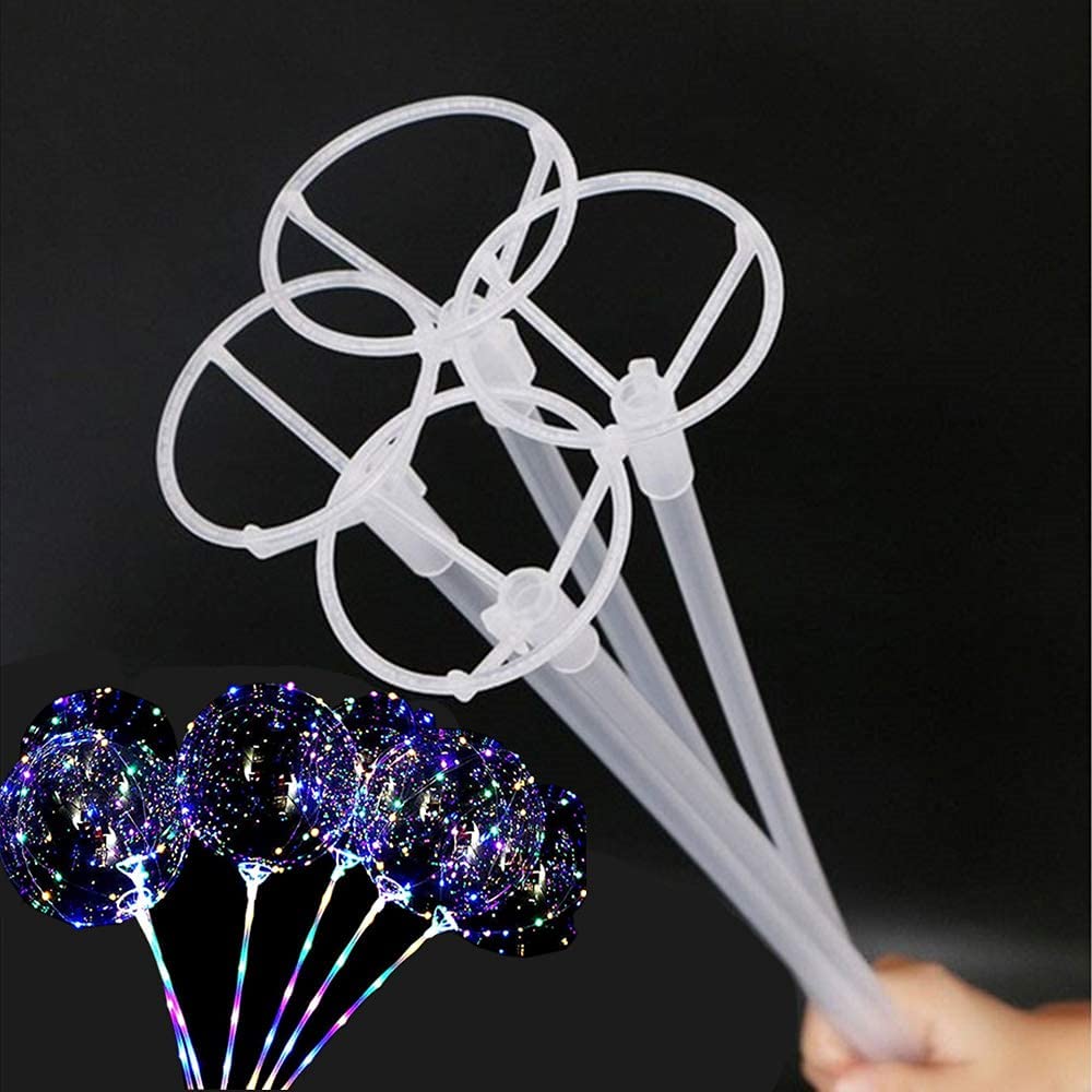 MAKINGTEC Big Balloon Stick with Cups, 50 Packs Clear Bobo Balloon Stick Holder 16 inches long for Large Balloons
