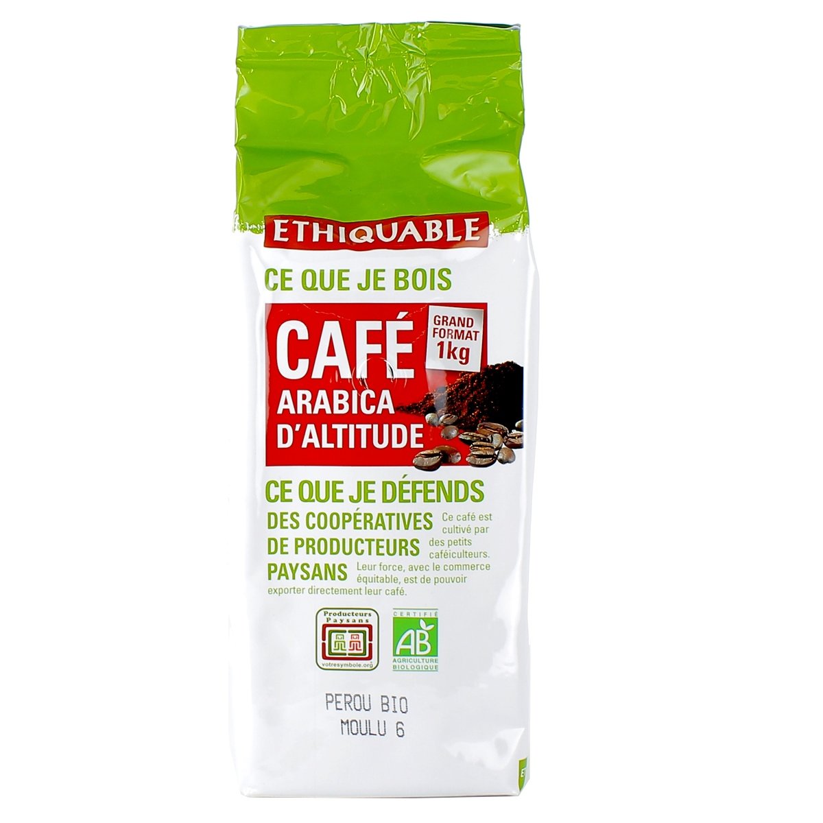 ETHIQUABLE Café Molido Perú Comercio Justo Y Orgánicos 1 Kg Campesinos