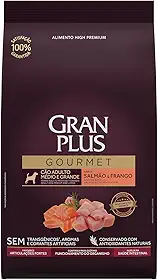 Granplus Ração Granplus Gourmet Para Cães Adultos De Porte Medio E Grande Sabor Salmao E Frango Affinity 10 1Kg