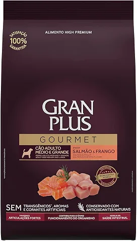 Granplus Ração Granplus Gourmet Para Cães Adultos De Porte Medio E Grande Sabor Salmao E Frango 10,1Kg