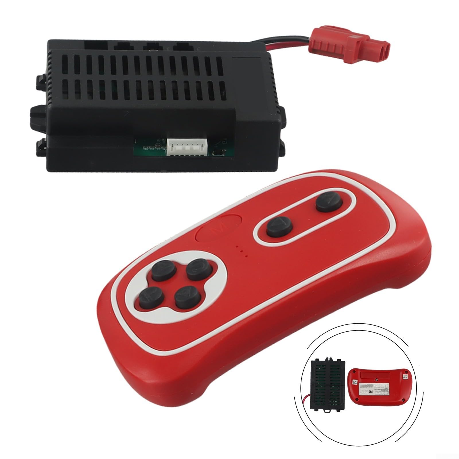 HpLive 2 pezzi RX71 12 V telecomando e ricevitore per bambini veicoli elettrici, 2,4 G compatibile Bluetooth, scatola di ricambio in ABS e