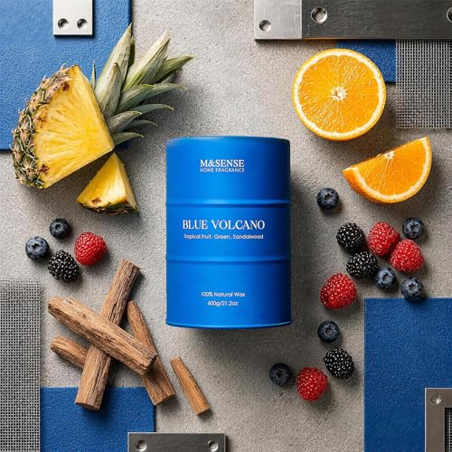 Image of M&SENSE Tropical Fruit Soy Scented Candles Natural Non Toxic, Large Summer Candles 21.2oz 120 Hours Long Lasting Burning, Unique Candle Gifts Cozy Room Decor for Women Men