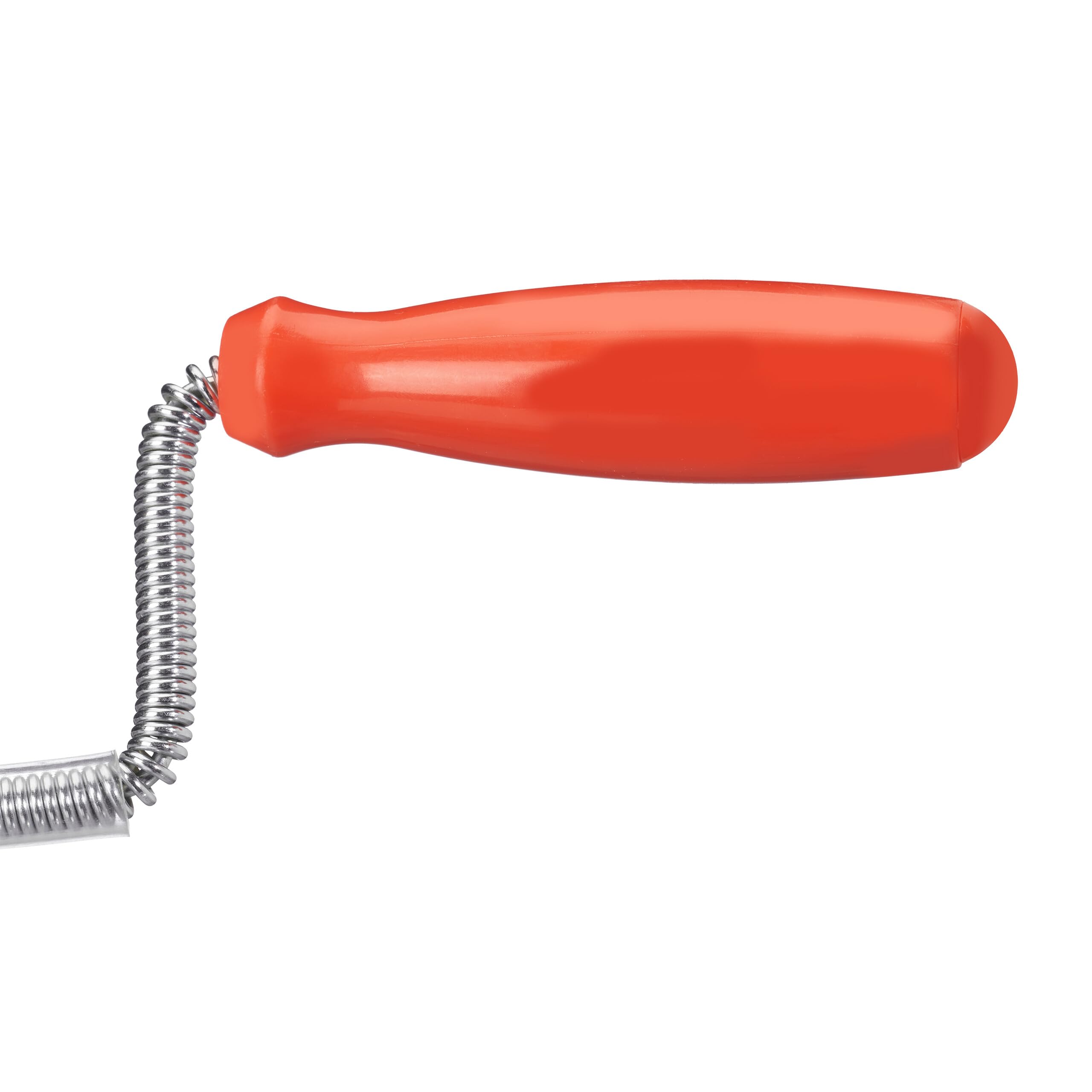 Relaxdays Furet déboucheur de canalisation,15 mètres, pour Douche, évier, WC, Spirale de Nettoyage, Acier, argenté/Rouge