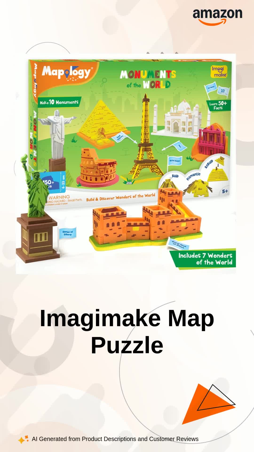 Buy Imagimake Mapology - Monuments of The World, Map Puzzle of