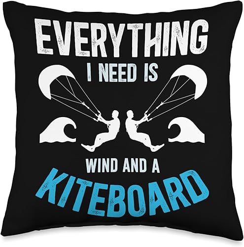 Miniatura 4 de Wind And A Kiteboard Kitesurfing Kitesurf Kiteboarder Throw Pillow