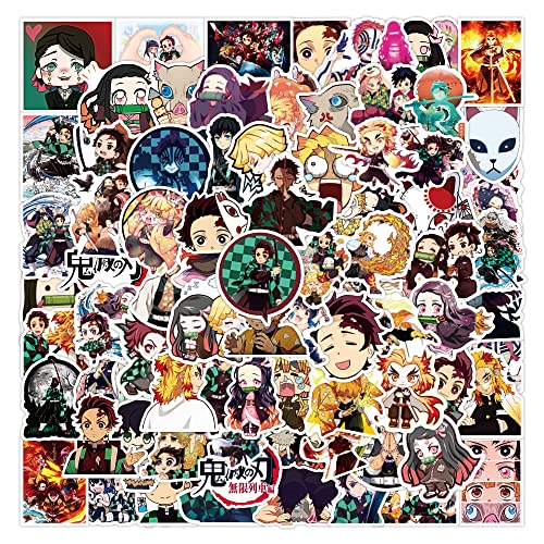Lanseede 100 PCS Demon Slayer: Kimetsu no Yaiba Stickers for Water Bottle Luggage Snowboard Bicycle Skateboard Decal for Kids Teens Adult Waterproof Aesthetic Stickers