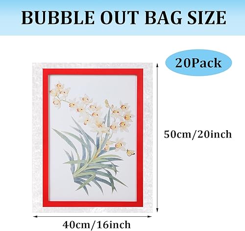 Miniatura 2 de YGPHO Paquete de 20 bolsas y bolsas transparentes de burbujas, bolsas grandes de burbujas de 16 x 20 pulgadas, bolsas de doble pared a prueba de