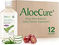 Vista 11 de AloeCure Zumo de aloe vera orgánico USDA, sabor uva, hecho dentro de las 12 horas de la cosecha - Suplemento de aloe vera puro para la salud