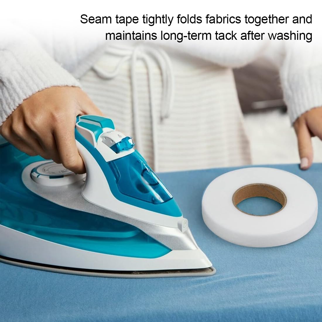 INF Nastro Per Orlo Termoadesivo 5 M Accorciare Le Tende Senza Cucire Nastro Termoadesivo Per Accorciare Le Tende Bianco - Foto 9