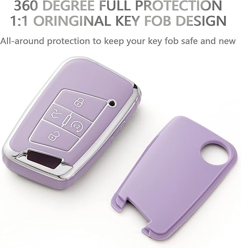 Miniatura 3 de OFFCURVE Funda para llavero para Volkswagen Estuche especial para llavero para 2018-2022 VW Atlas Golf Alltrack Atlas Jetta Passat Arteon iguan