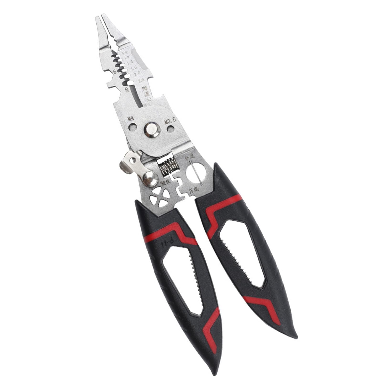 Pffiocix Compact 6" Universal Wire Stripper Crimper, Cable Cutter Pliers With Ergonomic Grip, Multifunctional Wire Stripper For Electricians
