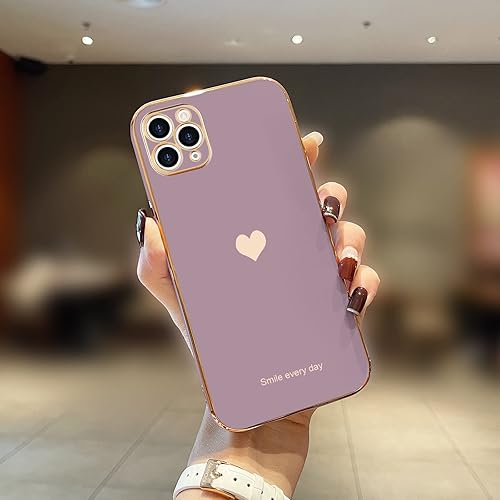 Miniatura 2 de Teageo Funda para iPhone 11 Pro Max para niñas y mujeres, bonita funda de silicona a prueba de golpes con diseño de corazón de amor, cubierta
