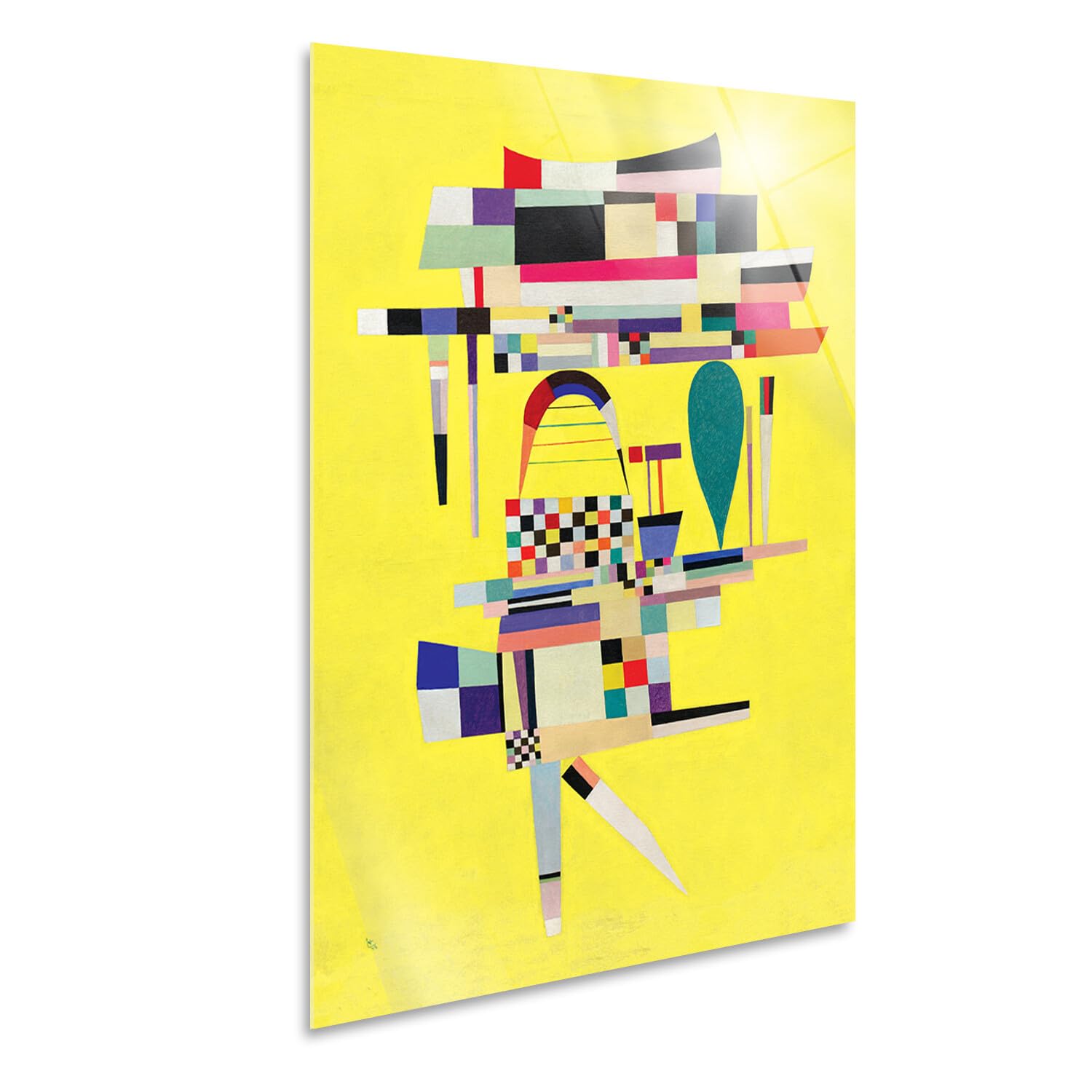 Giallobus - Quadro - Vassily Kandinsky - Pittura gialla - Vetro acrilico - 70x100 - Pronto da appendere - Quadri moderni per la casa