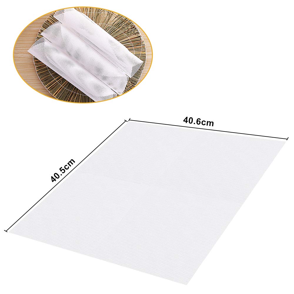5 fogli disidratatori antiaderenti per alimenti e frutta, fogli quadrati in silicone, riutilizzabili, tappetino a rete per asciugatrice per frutta (40 x 40 cm)