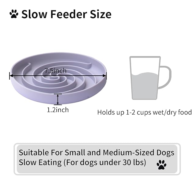 Foto 6 de 7 de Bifeaw Cuenco de Silicona para Perros de alimentación Lenta, Apto para lavavajillas y microondas
