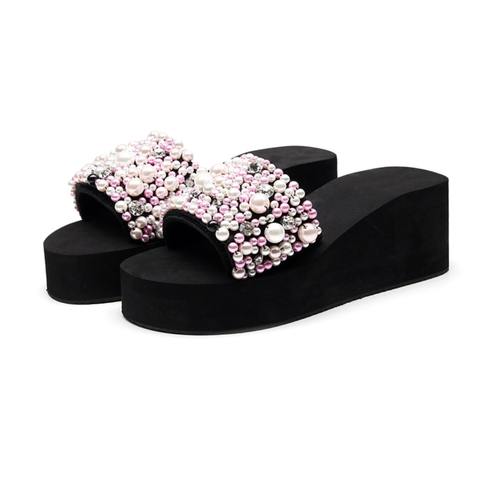 Beaupretty Zapatillas de Verano de Cuña Antideslizantes EVA, para Mujer, Gruesas y Cómodas, para Playa o Estar en Casa