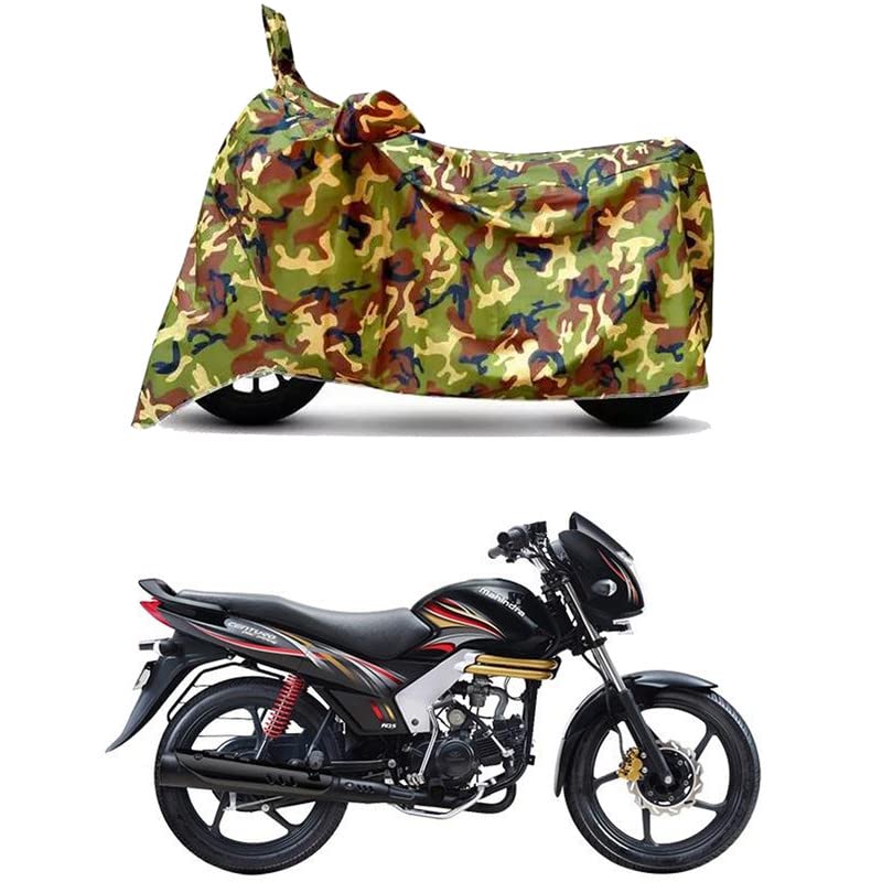 Image of Waterproof 100% PVC Coated Bike Scooty Two Wheeler Body Cover Compatible for Mahindra Centuro Dis N /UV-Rays /Heat Protection /Birds Dropping /Scratchproof /Dust Proof [6X6 Jungle Print]