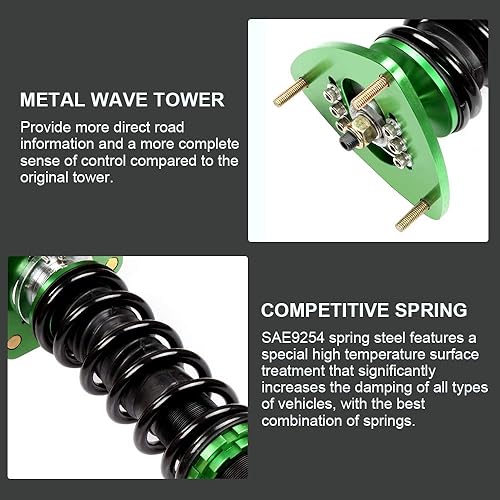 Miniatura 2 de ECCPP Puntales de coilover para Subaru Spring Shocks ajustables Coilovers Suspensión Amortiguadores y puntales Juego completo para 05-05 para Saab