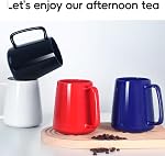 24 OZ Grande tasse à café, Smilatte Belle tasse de thé en céramique avec grande poignée pour les femmes de papa, style unique pour toute cuisine, blanc