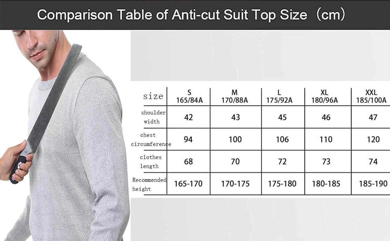 Camicia Resistente al Taglio Polizia Abbigliamento Antitaglio Pullover Protettivo di Livello 5 Girocollo Camicia di Sicurezza sul Lavoro A Maniche Lunghe per La Produzione Industriale Blue,M