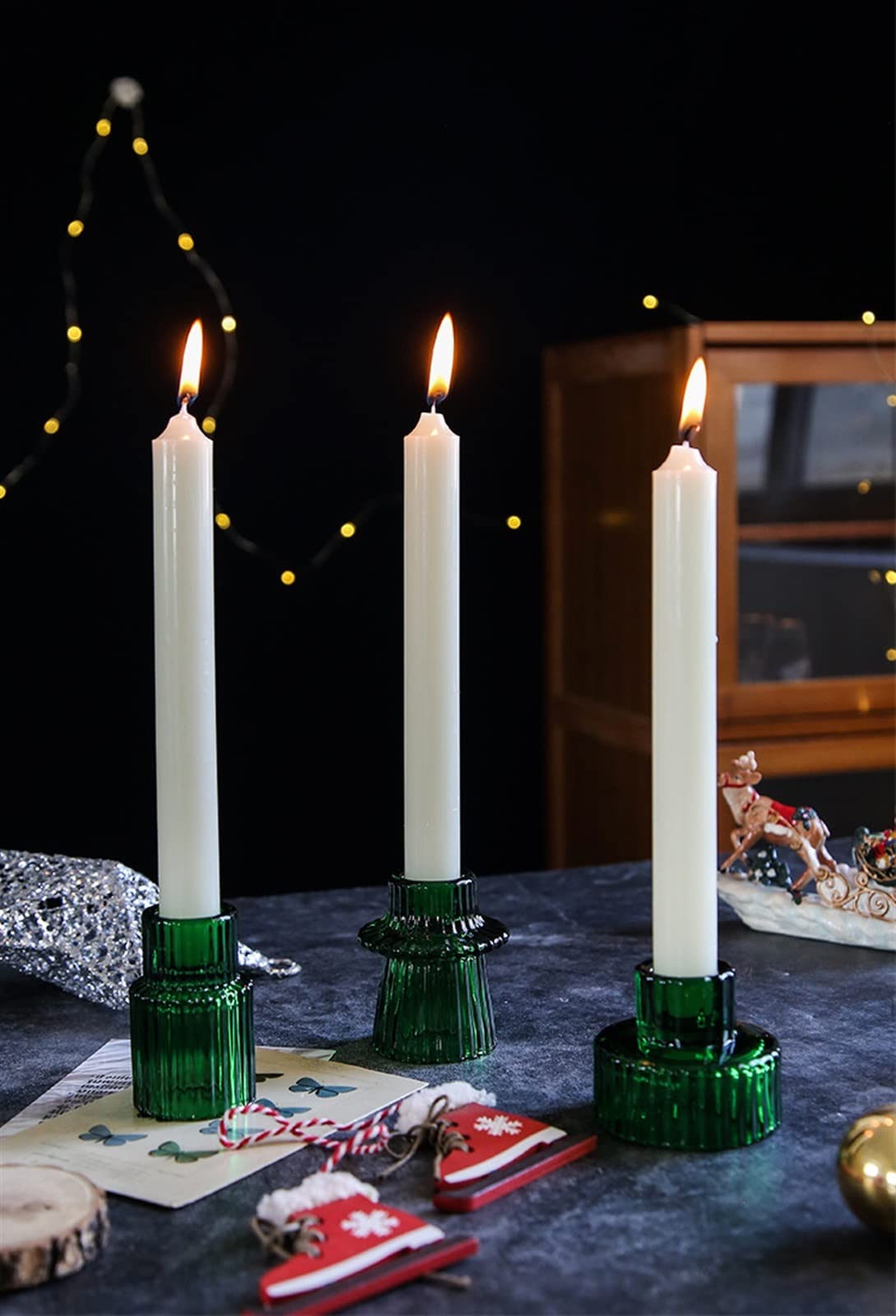 アンティーク 赤い 木製キャンドルホルダー 3個セット クリスマス 蝋燭台 Amazon.co.jp: Bokon クリスマススウェーデン燭台木製ブリッジ