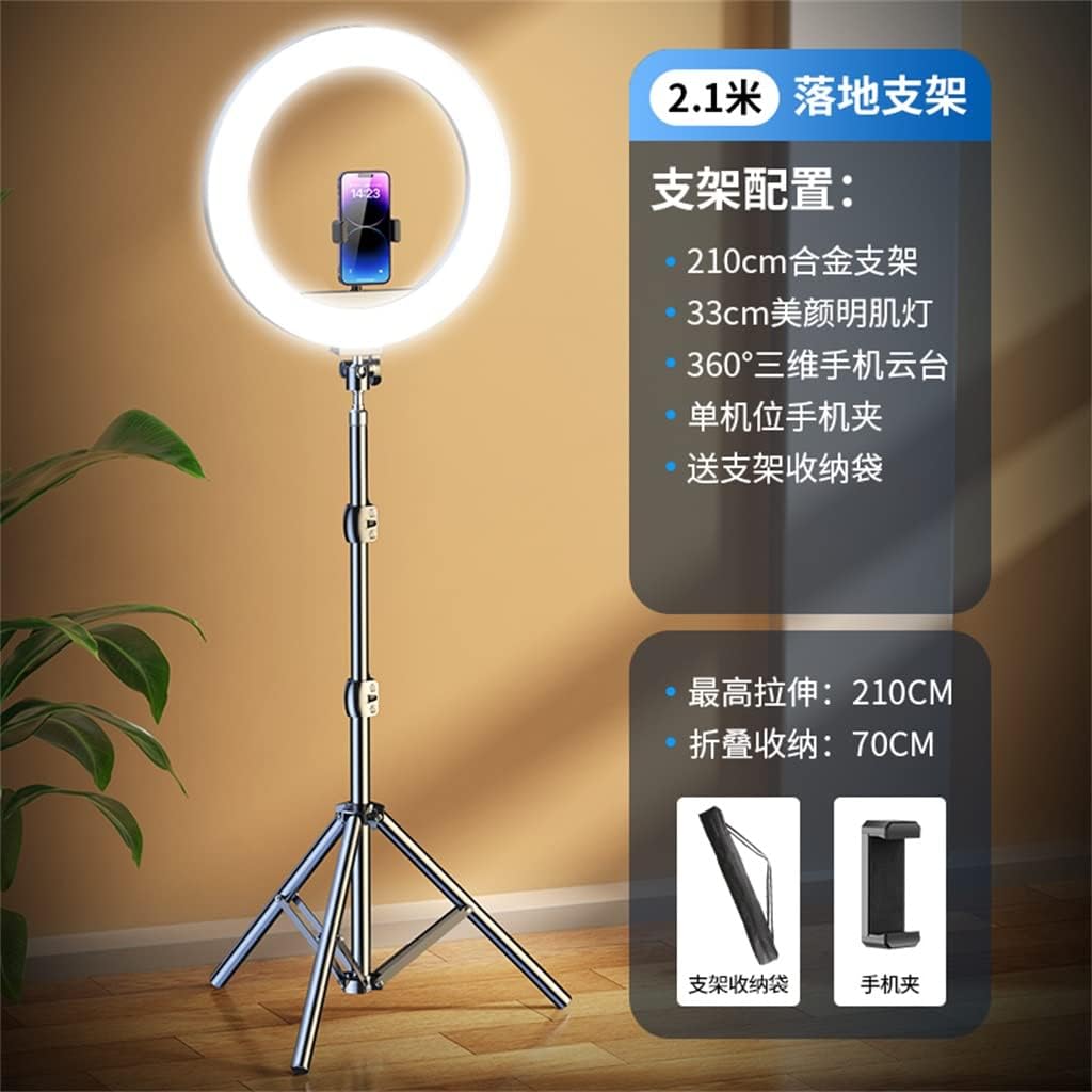 Mobile Phone Live Broadcast Triangle Bracket Fill Light Light a Full Set of Camera Support Frame Selfie Beauty Anchor(D,33 * 210cm)