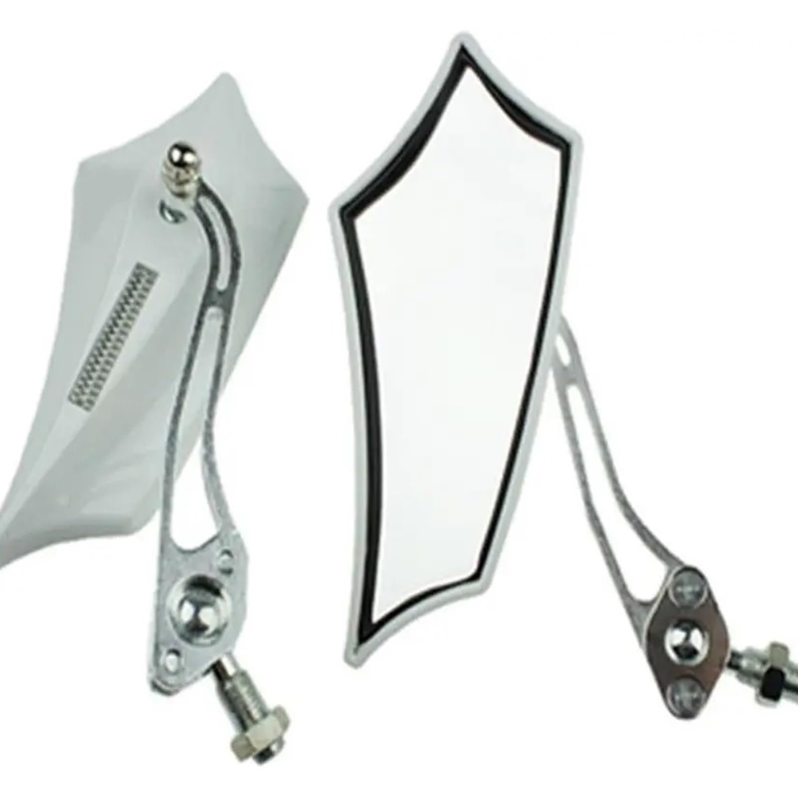 UTLODY motorcycle mirrors For Universal Motorcycle Motorbike Bike 8mm 10mm Rear View Side Scooter ATV Bicycle Rearview Mirrors With Adaptor bar end mirror(White)