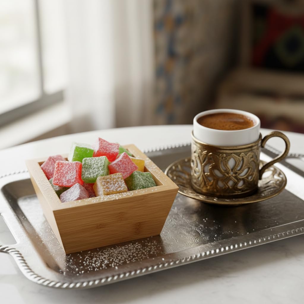 Deconox Doğal Bambu Kare Çerezlik ve Sunum Kasesi – 10x10 cm Kahvaltılık Zeytinlik, Sosluk, Drajelik ve Kahve Yanı Lokumluk (1 Adet)
