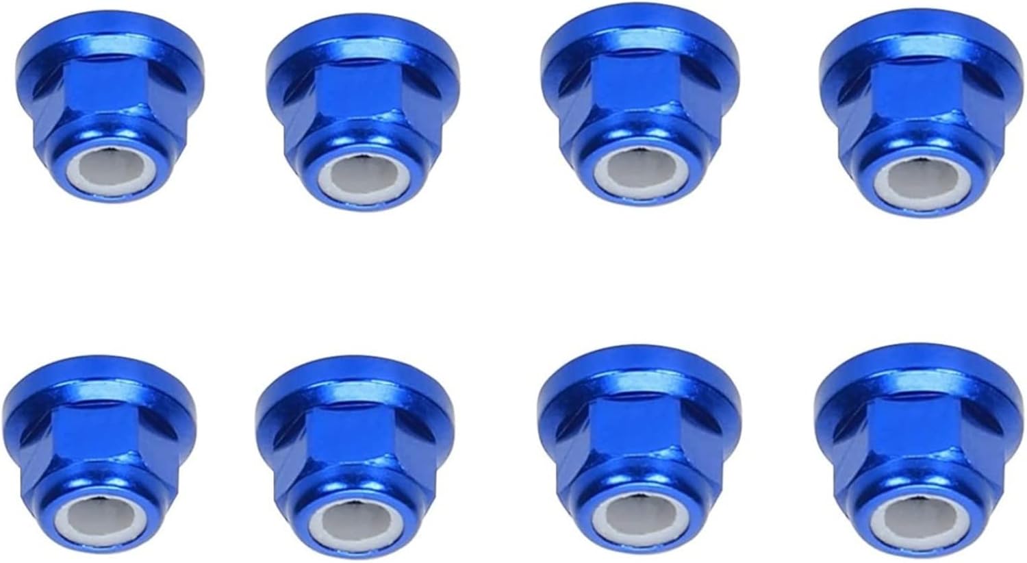 8pc M4 Flanged Nylon Locking for Arrma 3S Mega Bigrock Typhon Grantie Senton Vorteks Wheel Nuts Upgrade Parts Blue