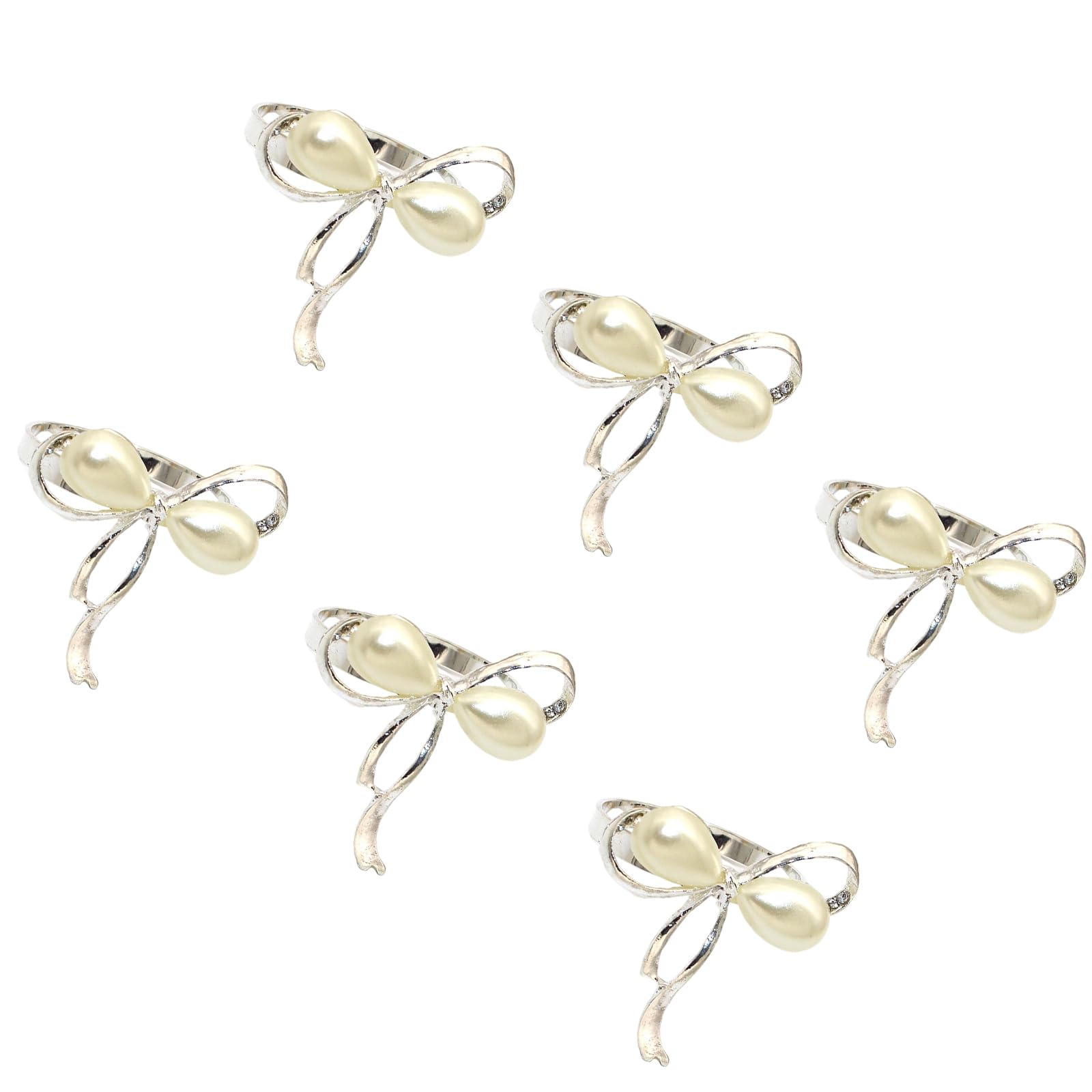 Of 6 Alloy Napkin Rings with Delicate Bowknot Shape Butterfly Napkin Holders Kitchen Accessories Kitchen Accessories