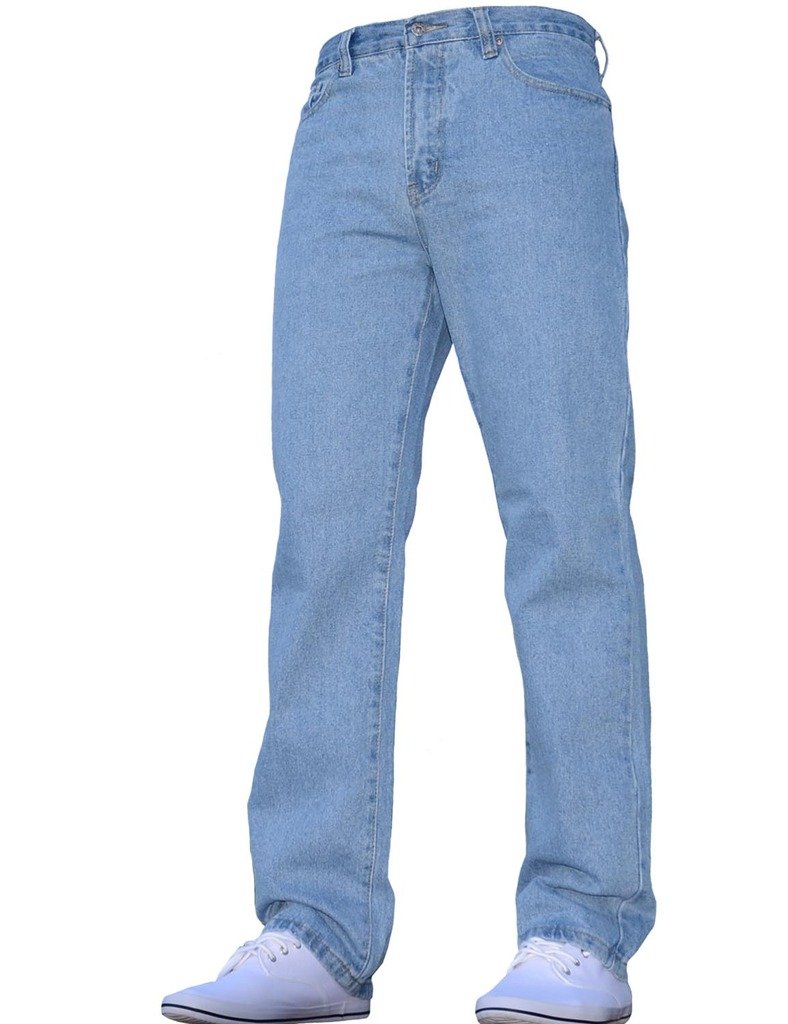 NEW Mens Jeans Basic Plain Heavy Duty Farmers Mechanics Denim Regular Straight FIT Bleachwash 34W X 34L
