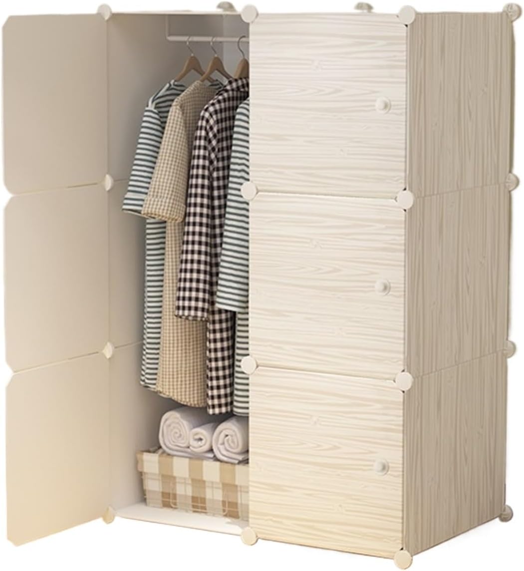 Portable Closet Portable Closet for Bedroom Steel Pipe Hanging Clothes Plastic Wardrobe Simple Assembly(75x47x111cm)