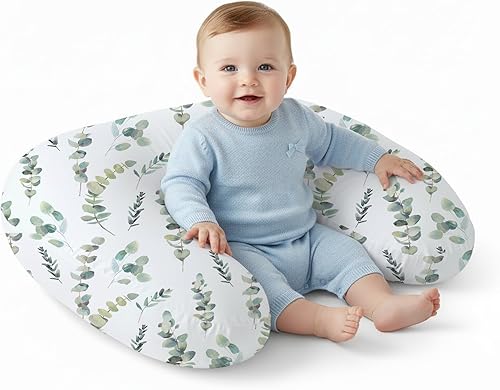 Miniatura 21 de Little Grape Land - Almohada de lactancia mejorada, lactancia materna y biberón durante 0 a 16 meses, funda suave lavable a máquina con relleno